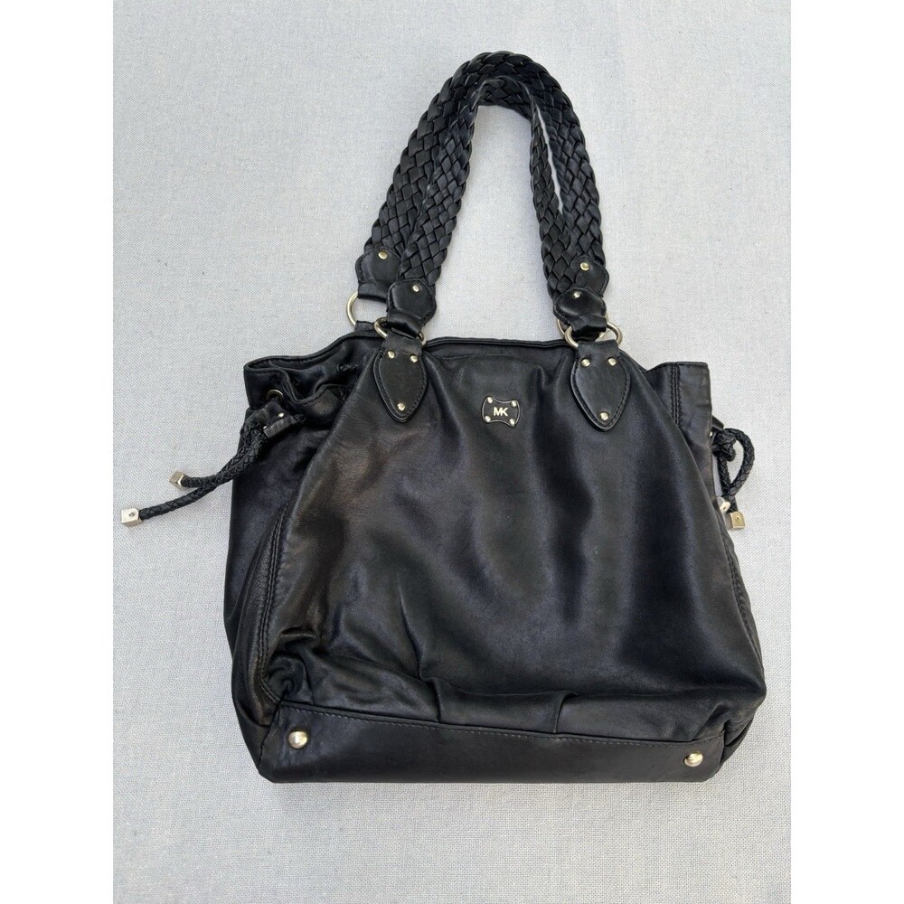Michael Kors Black Large Leather Bag Braided Handbag